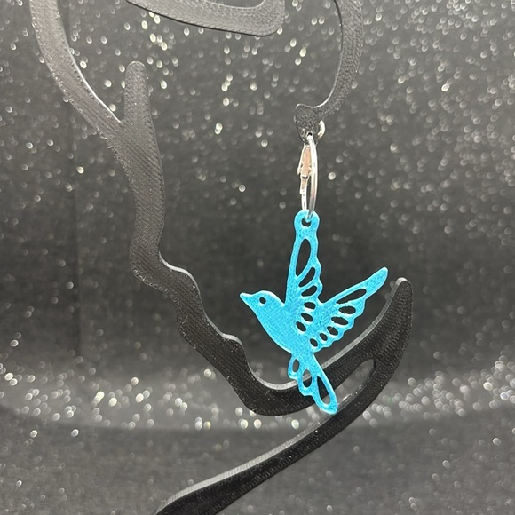 Blue Bird Earrings - Picture 3 of 3
